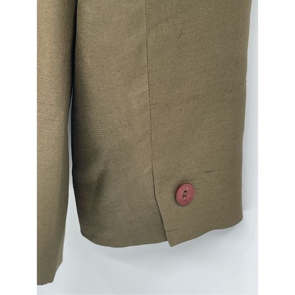 Kasper Blazer Silk Jacket Women's Size 12P‎ 12 Petite Green Jacket Suit New - Picture 10 of 12